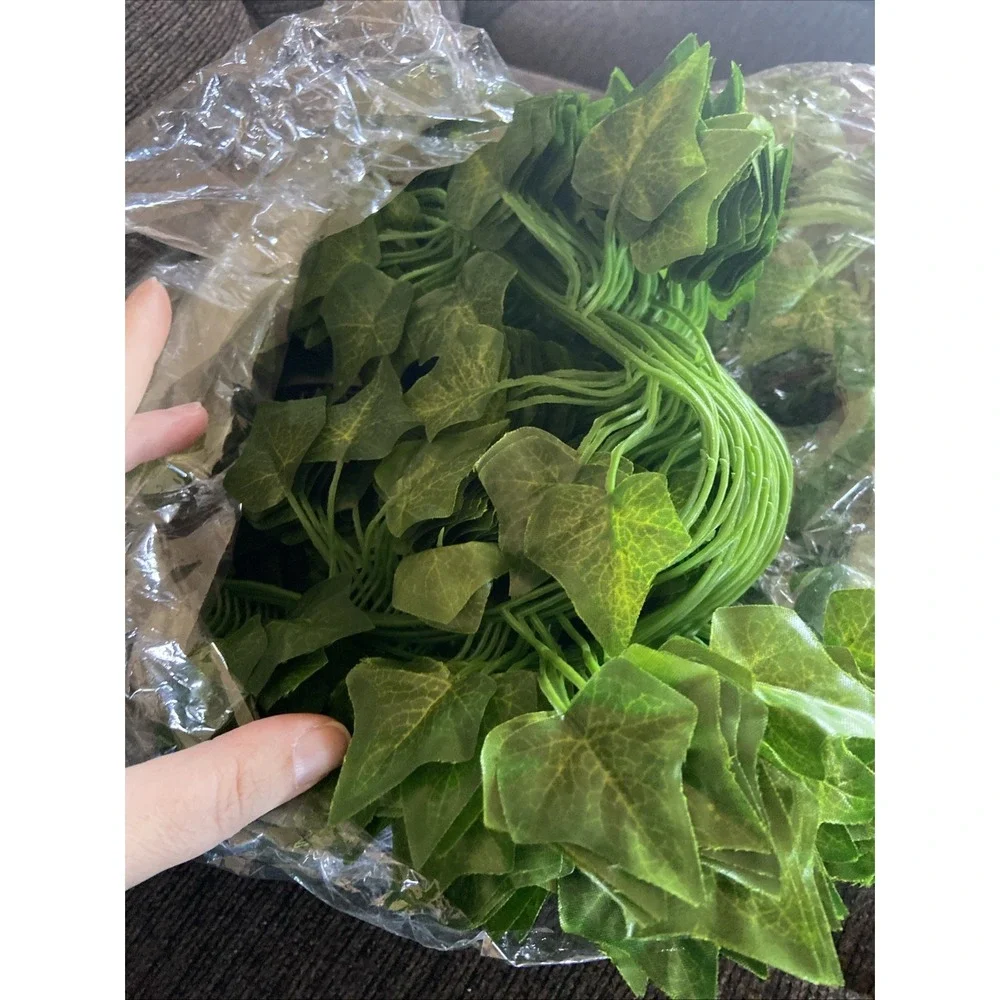 EZFLOWERY 12 Strands 84 Feet Artificial Ivy Vines Leaves, Silk Garland Fake
